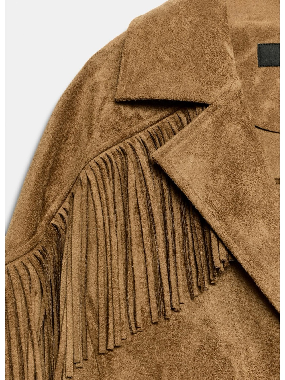 ZARA FAUX SUEDE FRINGE JACKET - Picture 6 of 9